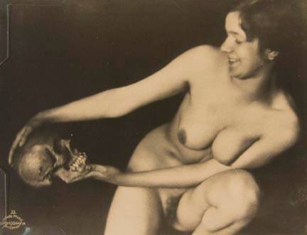 Untitled #33, (smiling nude with skull to her right [Salome])