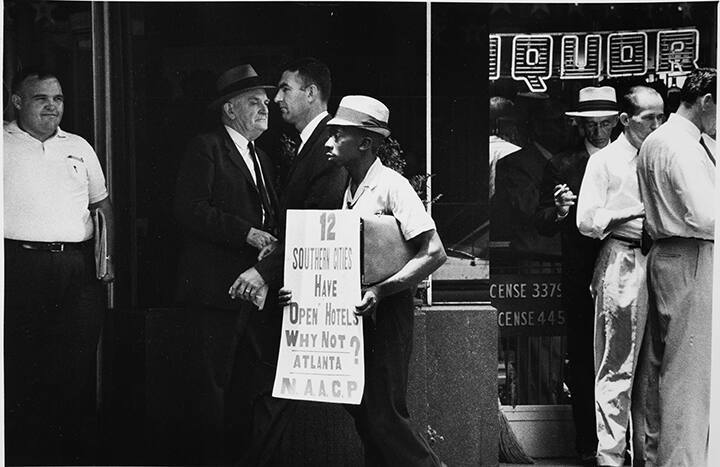 Atlanta, GA. Protestors against hotel discrimination