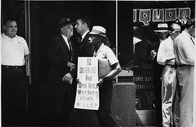 Atlanta, GA. Protestors against hotel discrimination