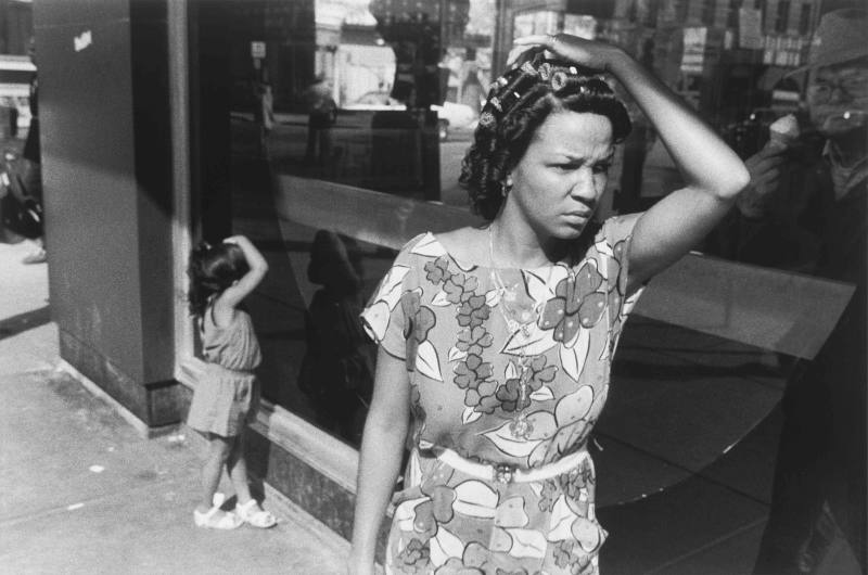 A Woman and Her Daughter at Salina Street Bus Stop, Syracuse, NY