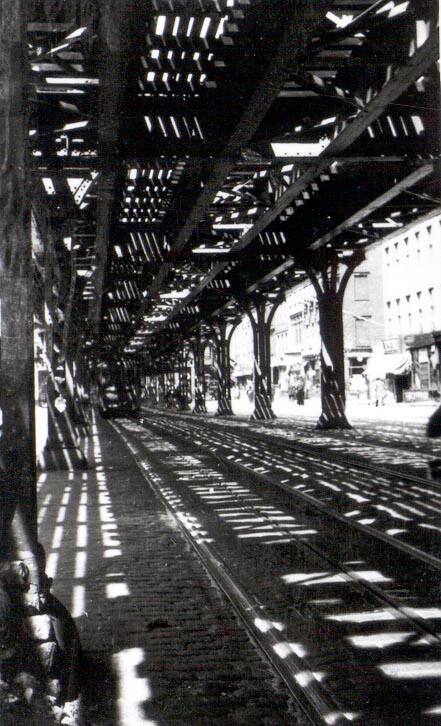 Untitled ( view from underneath elevated train tracks)