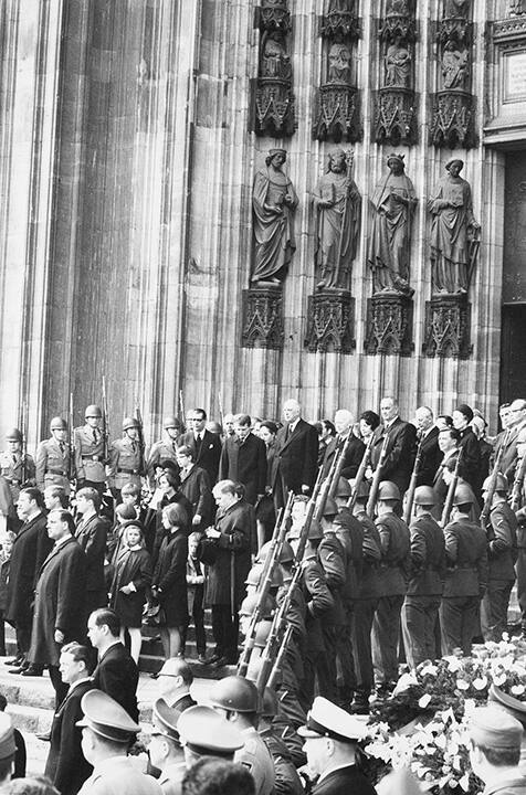 Spectators at funeral of Konrad Adenauer, West Germany