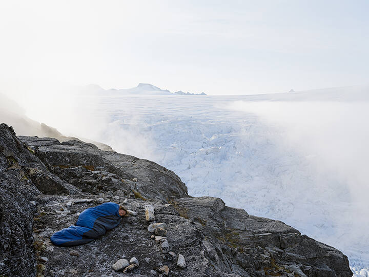 Evan Sleeping at Camp 18, Juneau Icefield Research Program, Alaska, from the "Human Nature" series