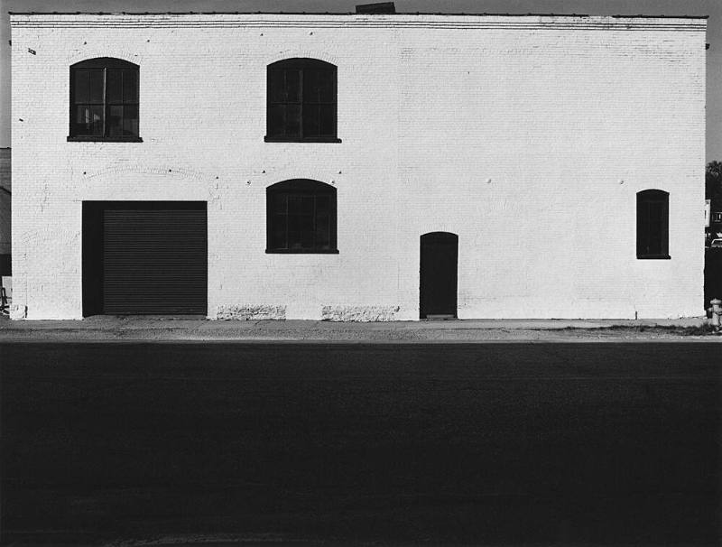 Janesville, WI [white painted brick warehouse facade], from the "Sites of Southern Wisconsin" series