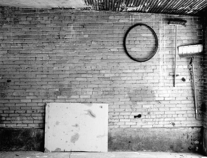 Untitled [plywood, bicycle tire and snow shovel], from the "Garage Interiors: The Topography of Hidden Space" series