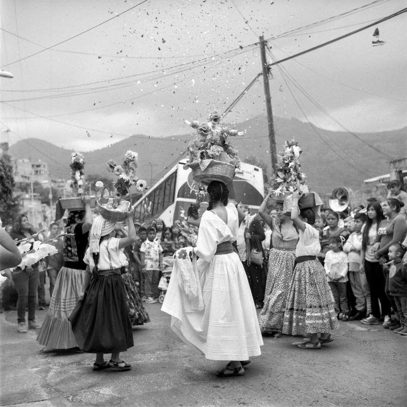 A group of girls dancing el Jarabe del Valle, Cuautepec, Mexico City, from the "Ben'n Yalhalhj/ Soy de Yalalag/ I'm from Yalalag" series