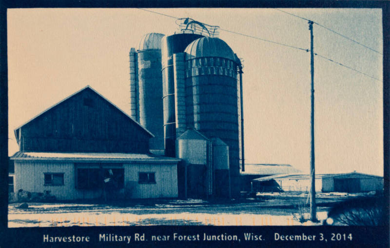 Harvestore Military Rd near Forest Junction, Wisc. December 3, 2014, from the "Real Photo Postcards of Peoples & Places" series