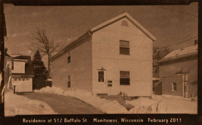 Residence at 512 Buffalo St. Manitowoc, Wisconsin February 2011, from the "Real Photo Postcards of People & Places" series