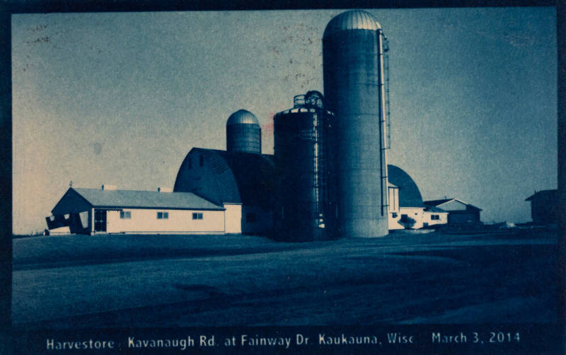 Harvestores Kavanaugh Rd. at Fainway Dr. Kaukauna, Wisc March 3, 2014, from the "Real Photo Postcards of Peoples & Places" series