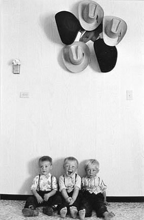 Three Boys & Hats, from the "Hutterite" series